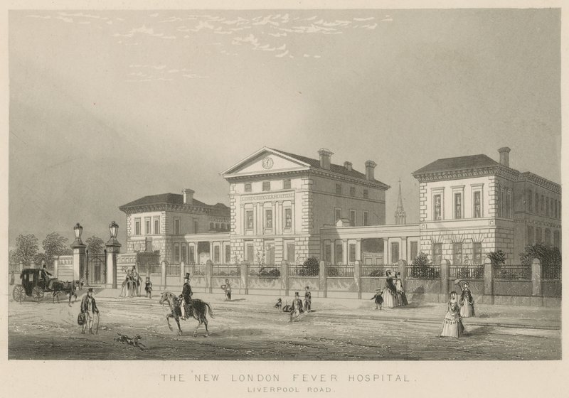 Az új London Fever Hospital, Liverpool Road alkotó: English School
