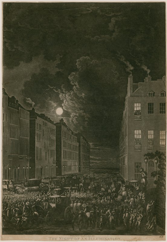 Egy megvilágítás éjszakája, 1802. április 29.; Portman Square, London alkotó: English School