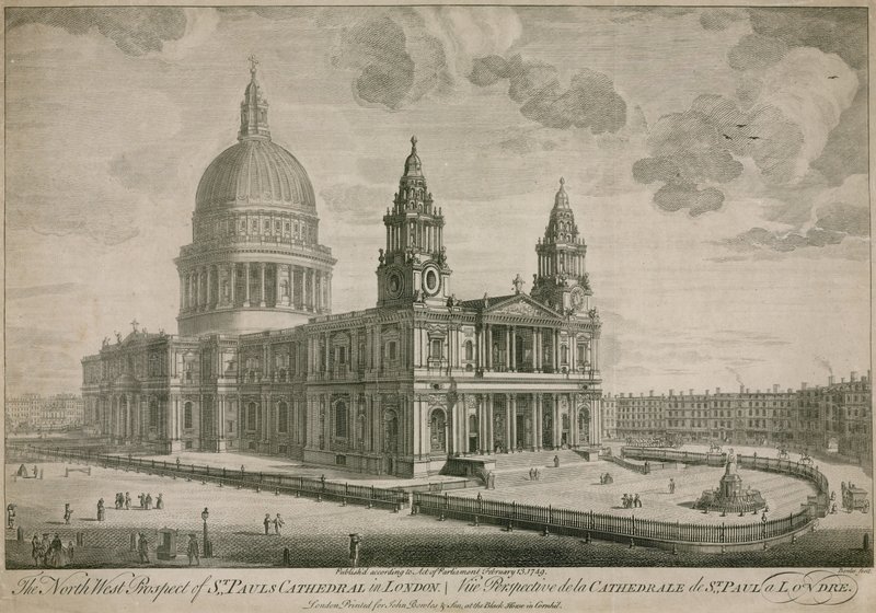 A londoni St Pauls Cathedral északnyugati kilátása alkotó: English School