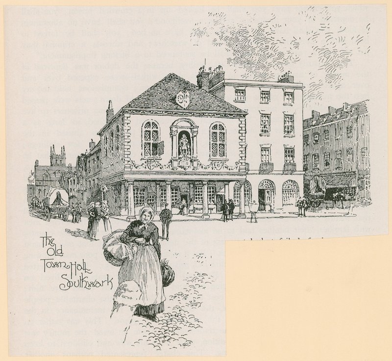 A régi városháza, a Borough High Street, Southwark, London alkotó: English School