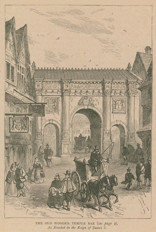 A régi fából készült Temple Bar alkotó: English School