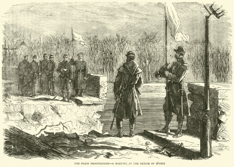 A béketárgyalások, találkozó a Sevres-hídnál, 1870. október alkotó: English School