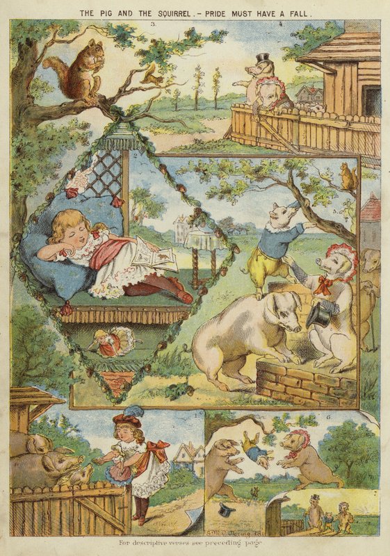 A disznó és a mókus – a büszkeségnek el kell buknia (chromolitho) alkotó: English School