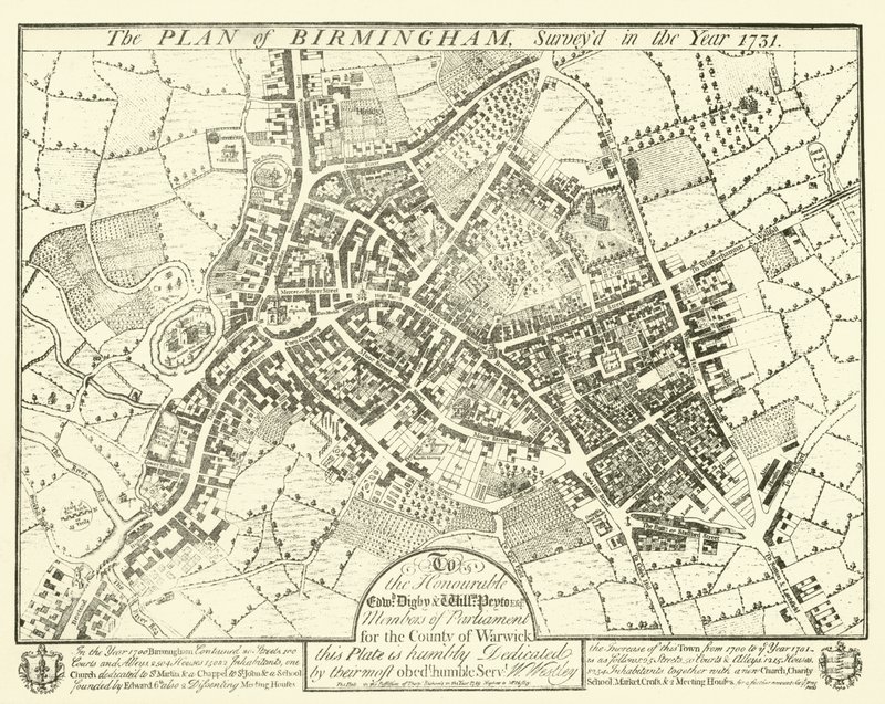 Birmingham terve, 1731-ben vizsgálták alkotó: English School
