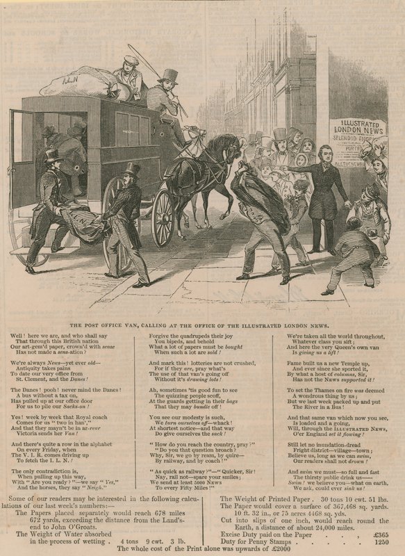 A posta az Illustrated London News irodájában alkotó: English School