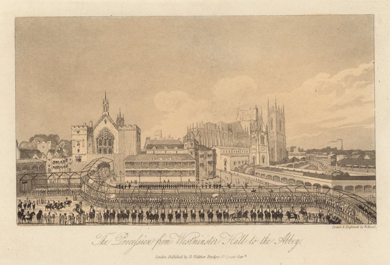 A felvonulás a Westminster Halltól az apátságig alkotó: English School