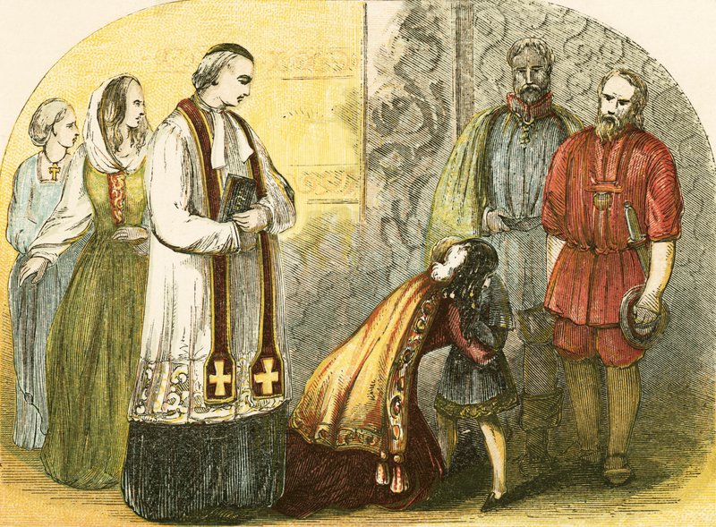 IV. Edward királynője, megválva York ifjú hercegétől alkotó: English School