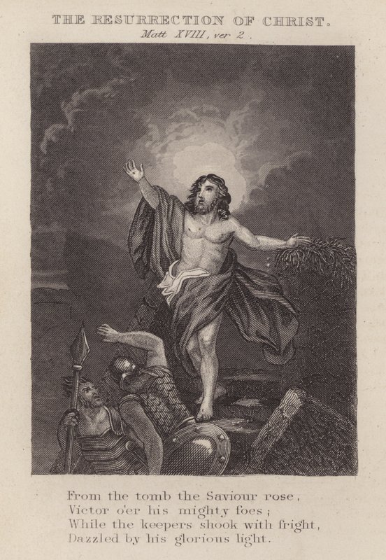 Krisztus feltámadása, Máté XVIII, ver 2 (metszet) alkotó: English School