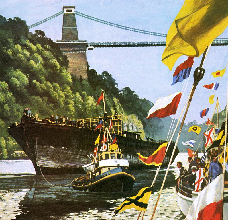 Brunel nagy hajója, az SS Great Britain visszatérése Bristolba alkotó: English School