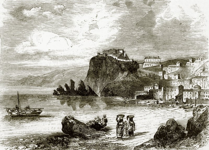 Scylla szikla és városa, Szicília partja alkotó: English School