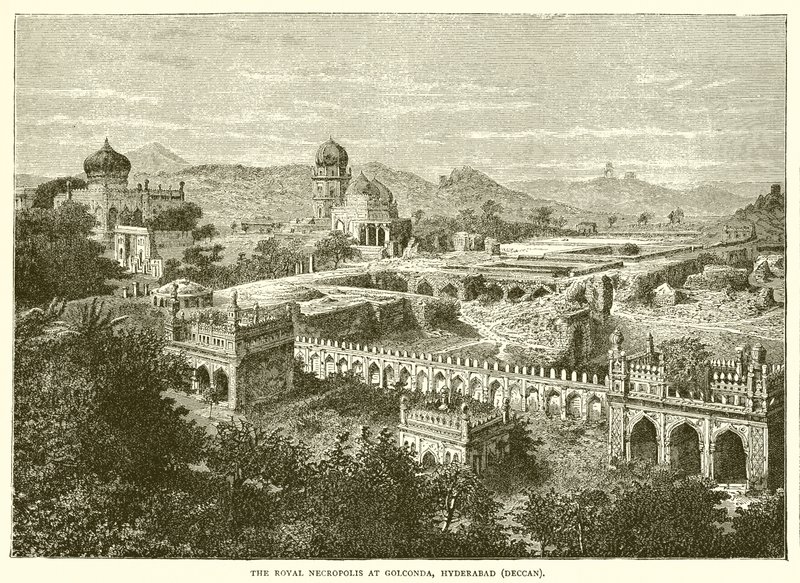 A királyi nekropolisz Golcondában, Hyderabadban alkotó: English School