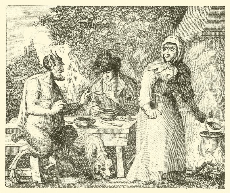 A szatír és az utazó (metszet) alkotó: English School