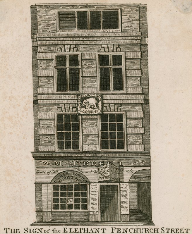 Az elefánt jele, Fenchurch Street, London alkotó: English School