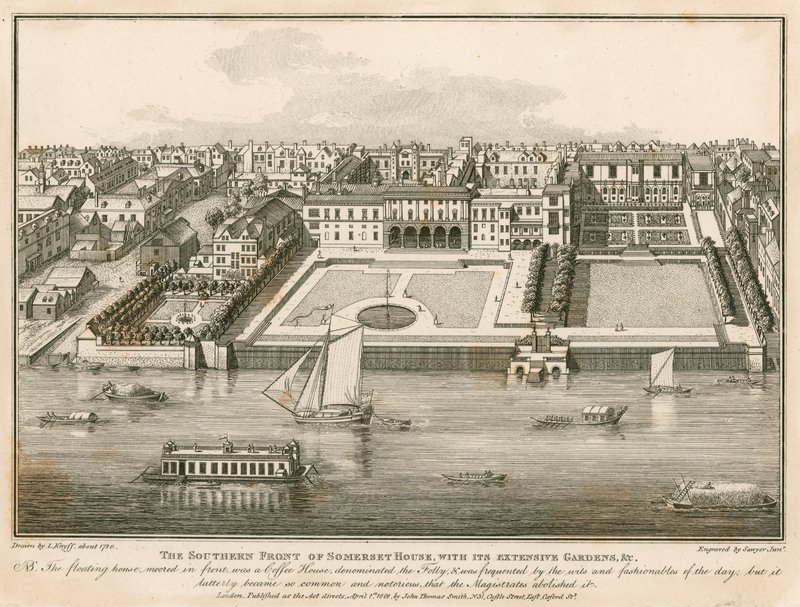 A Somerset House déli eleje kiterjedt kertjeivel alkotó: English School