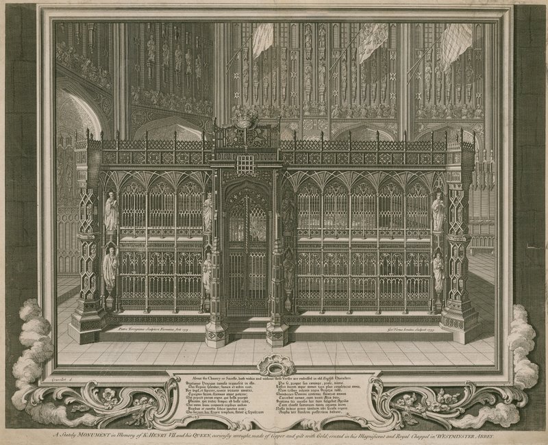 Az impozáns emlékmű VII. Henrik király és királyné emlékére alkotó: English School