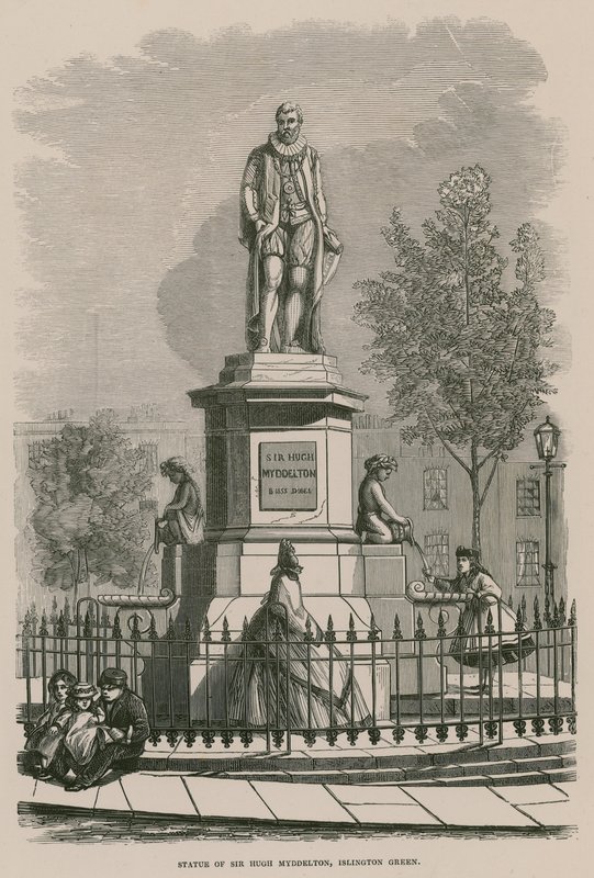 Sir Hugh Myddleton szobra Islington Greenben alkotó: English School