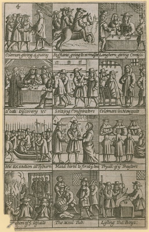 Edward Coleman története, akit 1678. november 27-én árulás vádjával vádoltak alkotó: English School