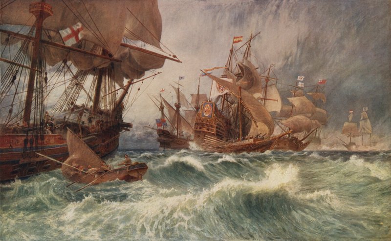 A felszólítás a megadásra: incidens a spanyol Armada elleni támadásban, 1588 alkotó: English School