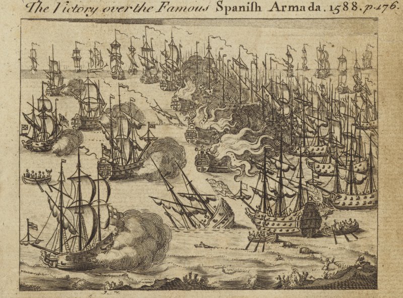 A híres spanyol Armada felett aratott győzelem, 1588 alkotó: English School