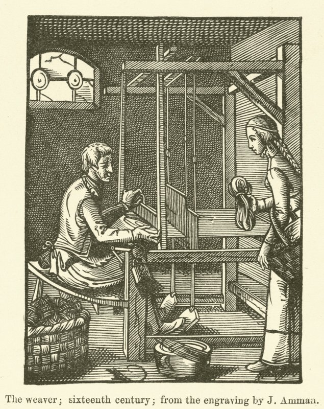 A takács, tizenhatodik század, J Amman metszetéből (metszet) alkotó: English School