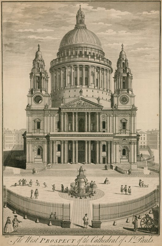 A londoni St Pauls székesegyház nyugati kilátása alkotó: English School