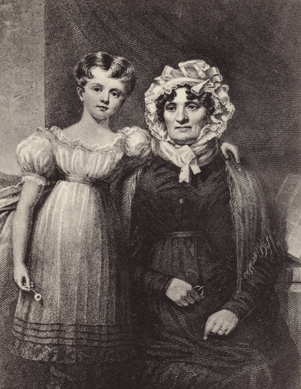 Robert Burns özvegye és unokája alkotó: English School