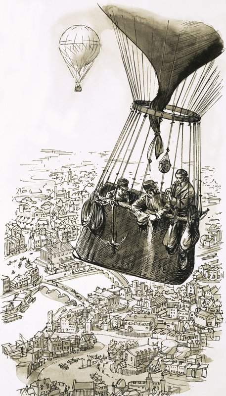 A világ első rendszeres légipostai szolgáltatását 1870-ben hozták létre alkotó: English School