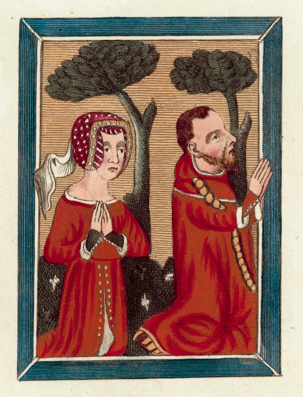 Thomas Beauchamp, Warwick grófja és Margaret felesége (színes metszet) alkotó: English School