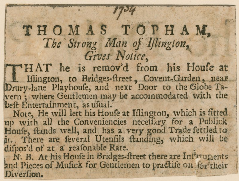 Thomas Topham, Islington erős embere alkotó: English School