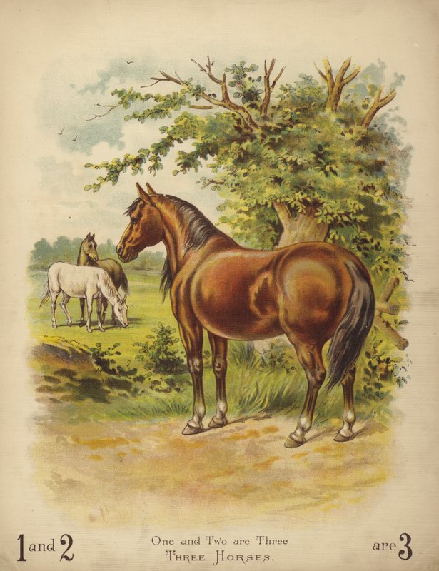 Három ló (chromolitho) alkotó: English School