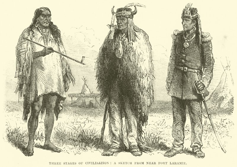 A civilizáció három szakasza, egy vázlat Fort Laramie közelében alkotó: English School