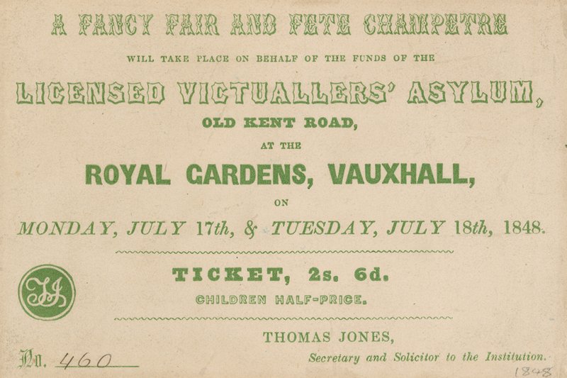 Jegy a Fancy Fair és Fete Champetre rendezvényre a Royal Gardensben, Vauxhallban, Londonban alkotó: English School