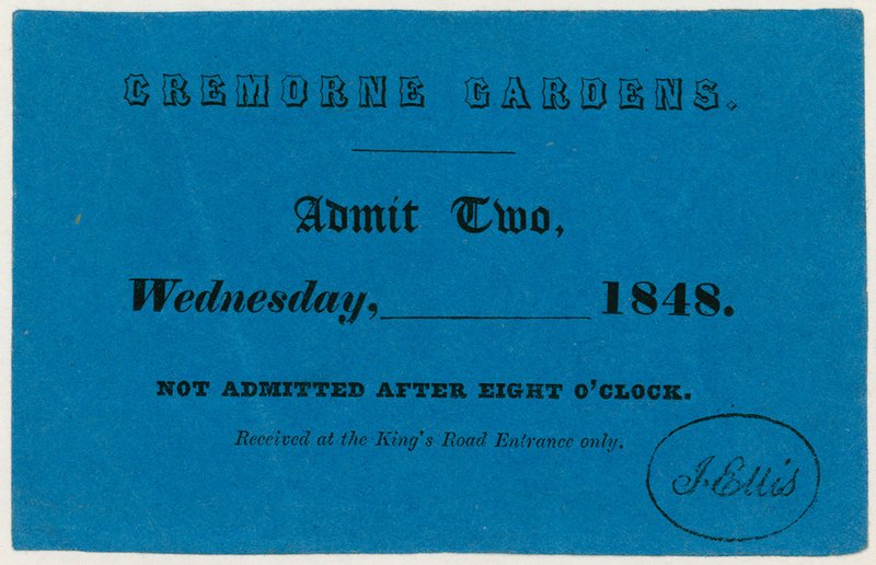 Jegy a Cremorne Gardensbe, London, 1848 alkotó: English School