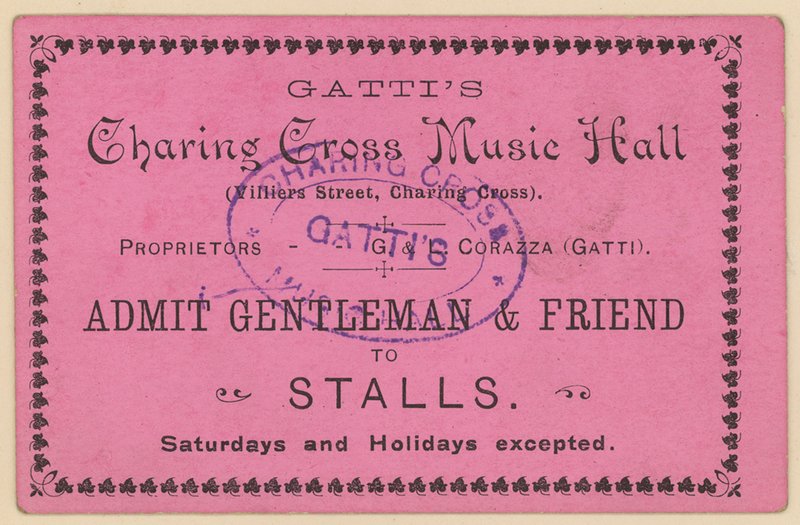 Jegy a Gattis Charing Cross Music Hallba alkotó: English School
