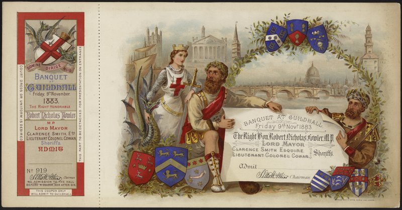 Jegy egy bankettre a Guildhallban alkotó: English School