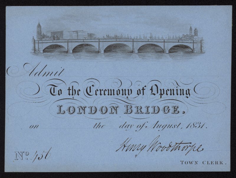 Jegy a London Bridge megnyitójára alkotó: English School