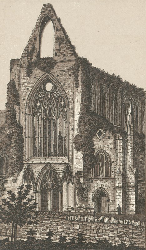 Tintern Abbey, nyugati front (litho) alkotó: English School