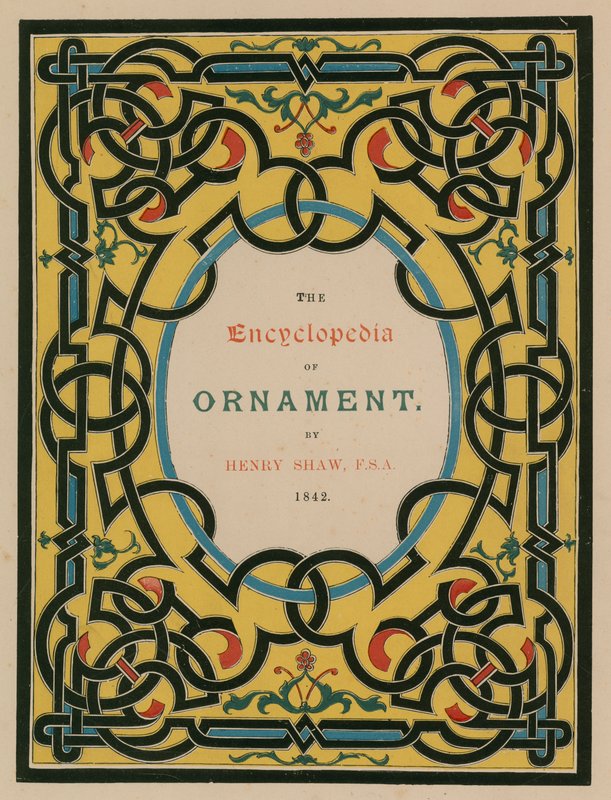 Címlap. Illusztráció a The Encyclopedia of Ornament (színes litográfia) számára. alkotó: English School
