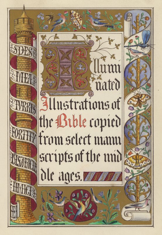 Címoldali illusztráció a Biblia megvilágított illusztrációihoz (színes litó) alkotó: English School