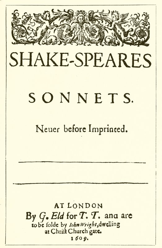Shakespeare szonettek címlapja, 1609 alkotó: English School