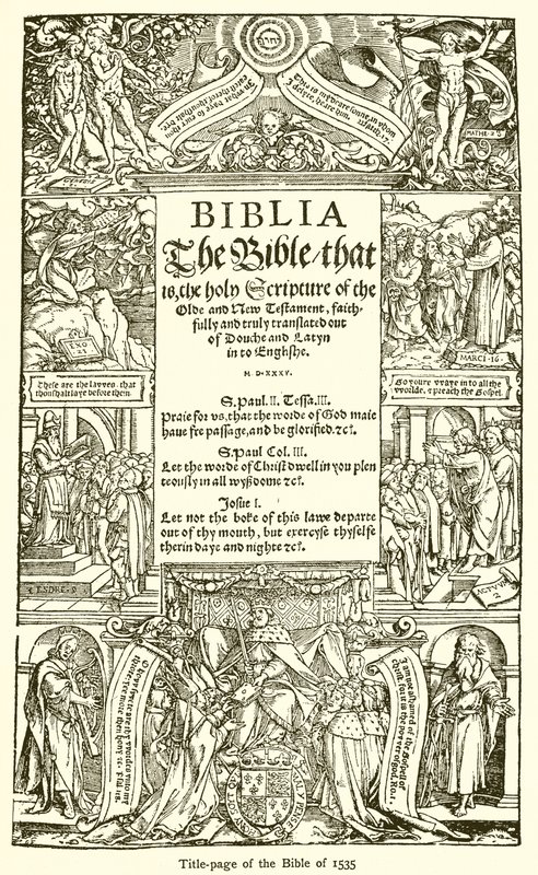 Az 1535. évi Biblia címlapja alkotó: English School