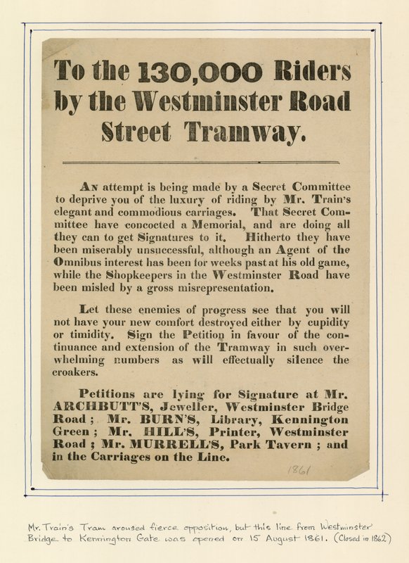 A 130 000 lovasnak a Westminster Road Street Street Tramway mellett alkotó: English School