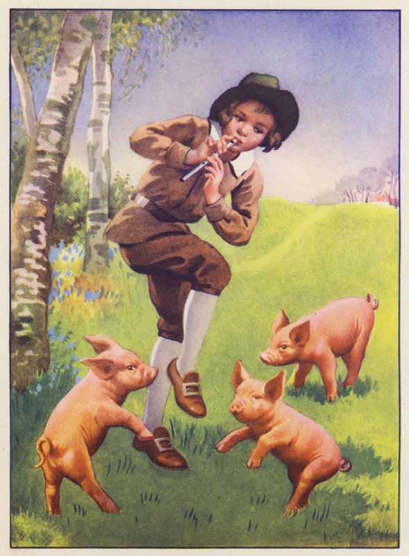 Tom, Tom, a Pipás fiú és a három kismalac (színes litográfia) alkotó: English School
