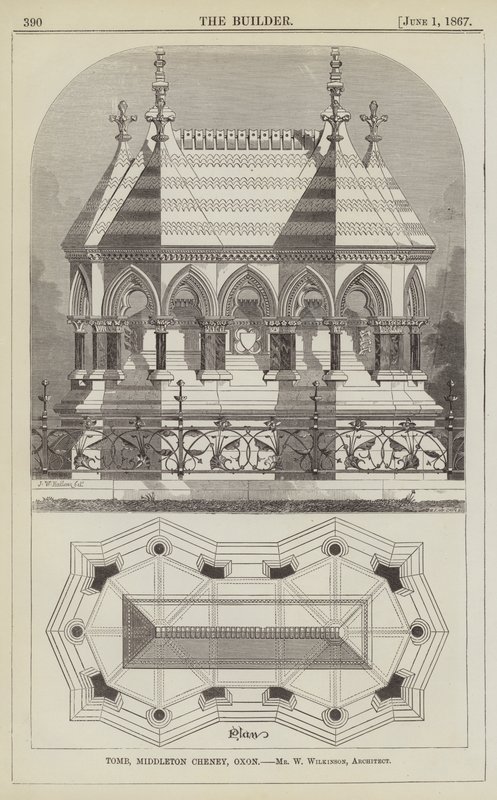 Tomb, Middleton Cheney, Oxon, Mr W Wilkinson, építész (metszet) alkotó: English School
