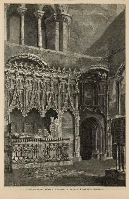 Prior Rahere, a St Bartholomews Kórház alapítójának sírja alkotó: English School