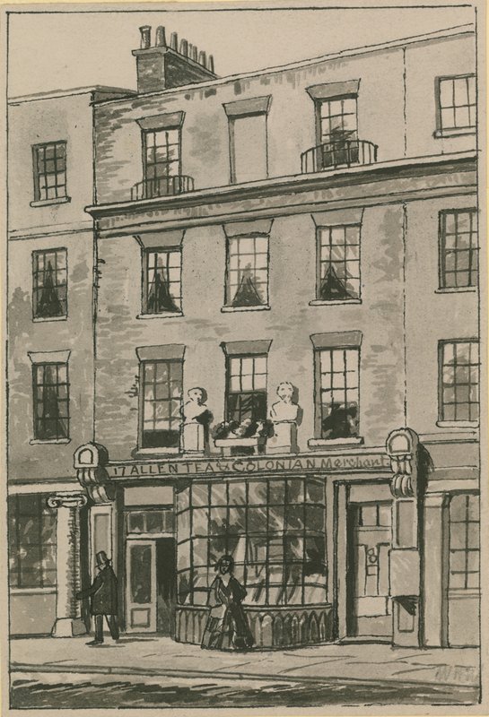 Toms Coffee House, 17 Russell Street, Covent Garden (wc papíron) alkotó: English School