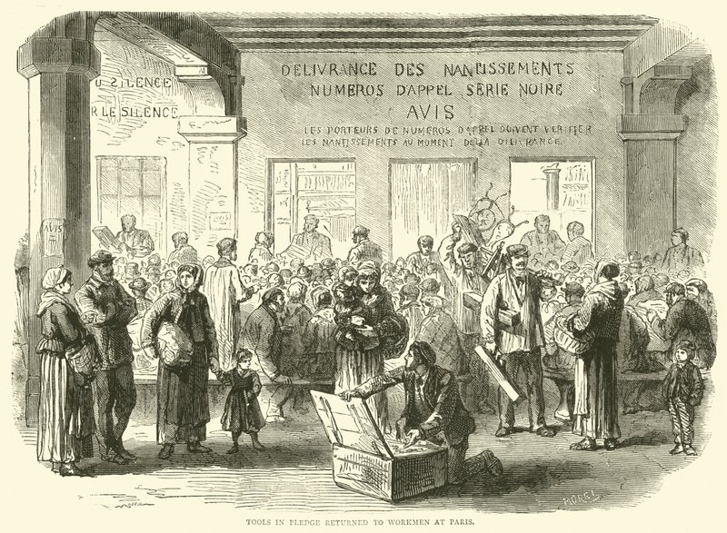 A Pledge-i szerszámok visszakerültek a munkásokhoz Párizsban, 1870 decemberében alkotó: English School
