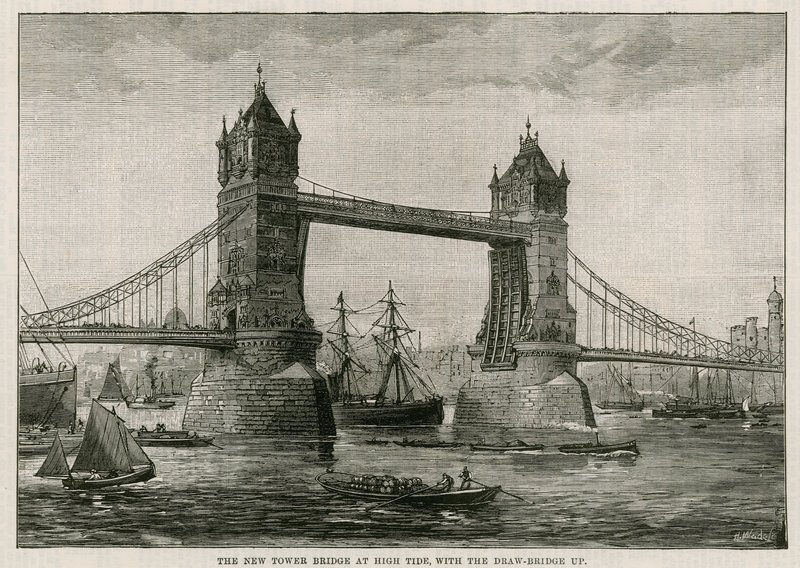 Tower Bridge dagálykor, felvonóhíddal alkotó: English School