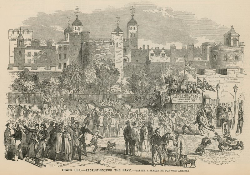 Tower Hill, London: toborzás a haditengerészethez alkotó: English School