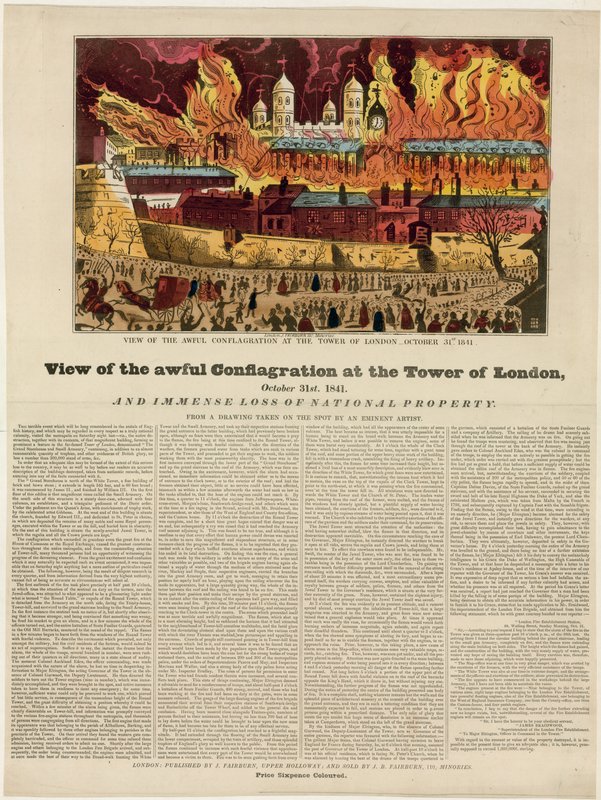 Tower of London Fire, 1841 alkotó: English School